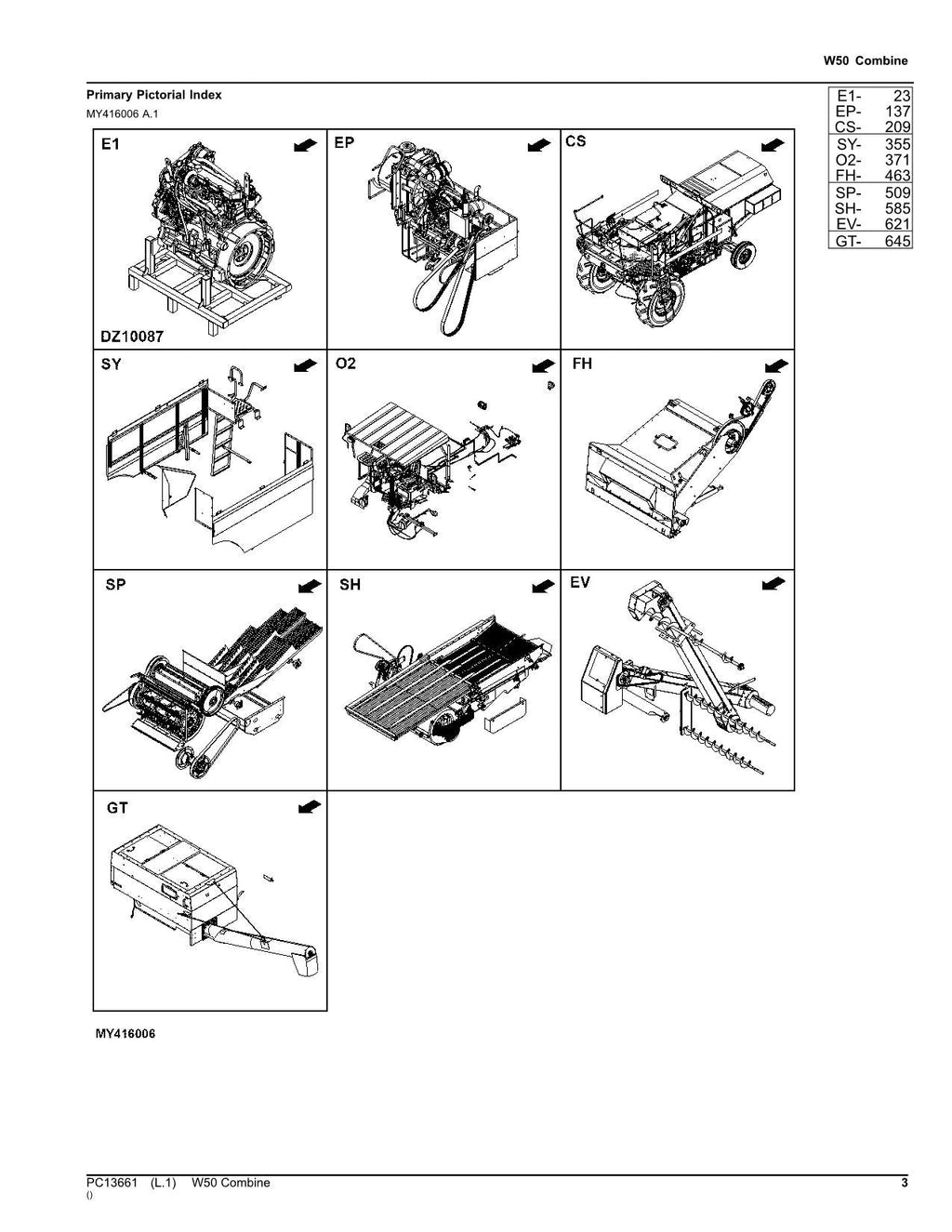 MANUAL DEL CATÁLOGO DE PIEZAS DE LA COSECHADORA JOHN DEERE W50 N.° 2