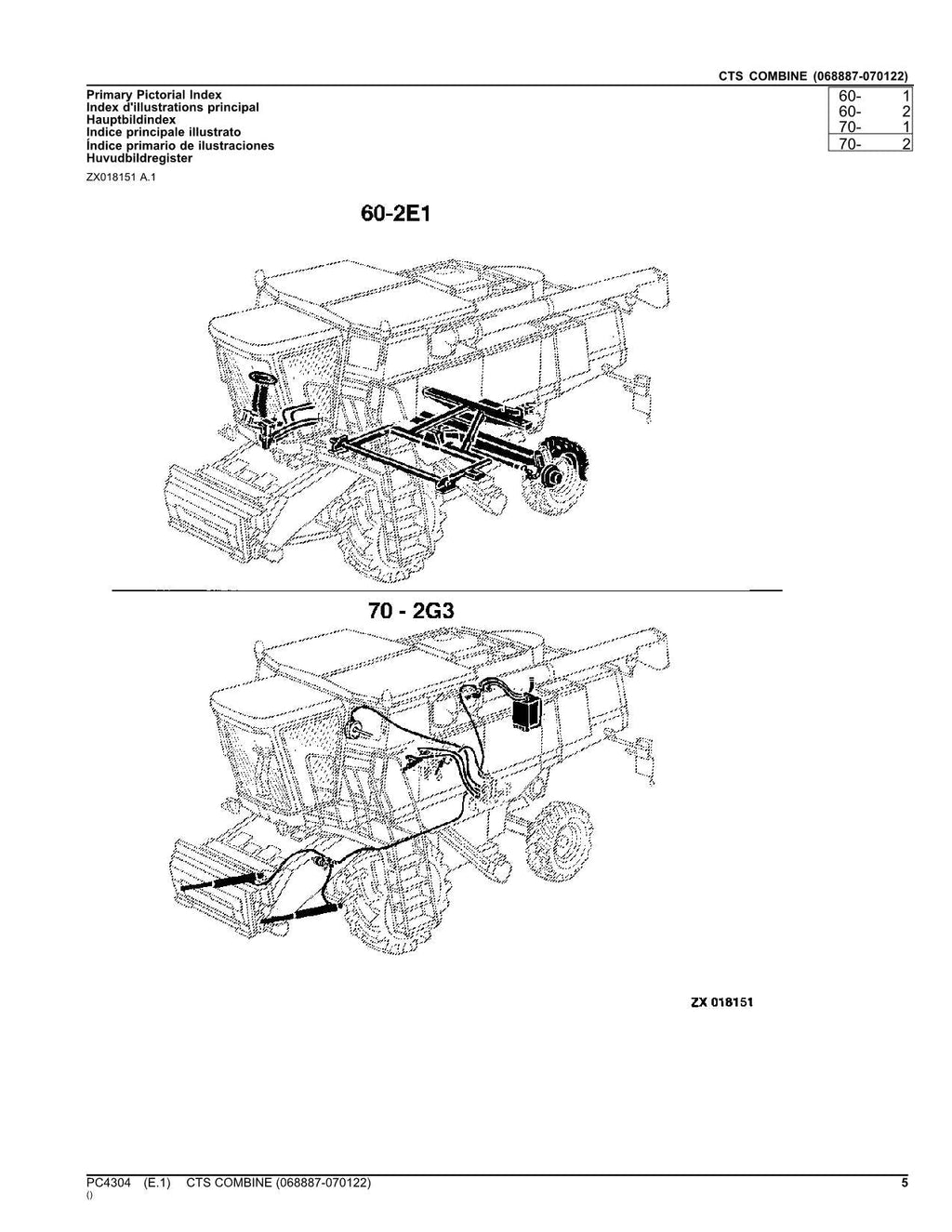 JOHN DEERE CTS COMBINE PARTS CATALOG MANUAL #3