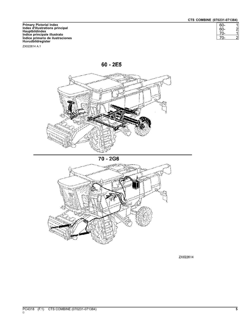 MANUAL DEL CATÁLOGO DE PIEZAS DE LA COSECHADORA JOHN DEERE CTS N.° 4