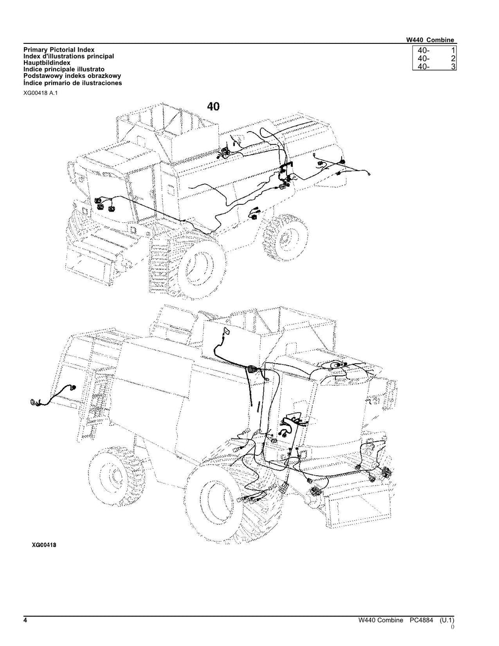 JOHN DEERE W440 COMBINE PARTS CATALOG MANUAL #2