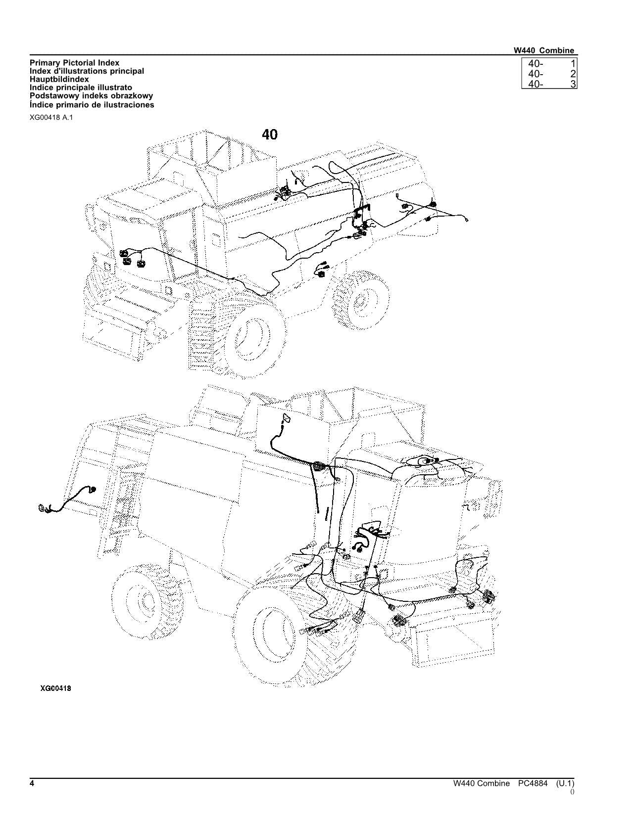 JOHN DEERE W440 COMBINE PARTS CATALOG MANUAL #2