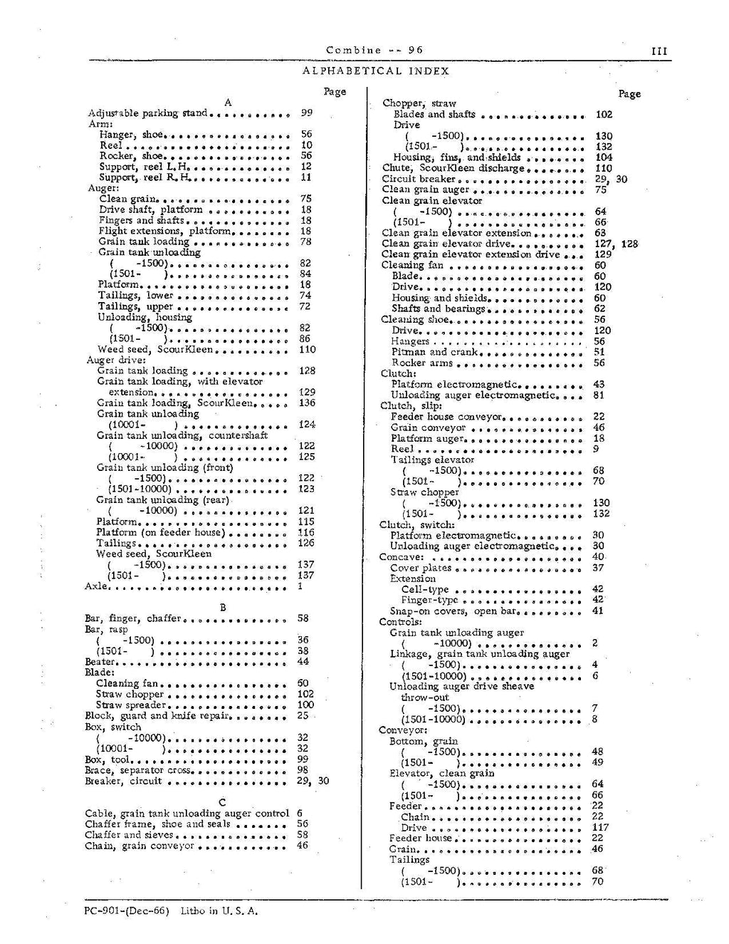 MANUAL DEL CATÁLOGO DE PIEZAS DE LA COSECHADORA JOHN DEERE 96