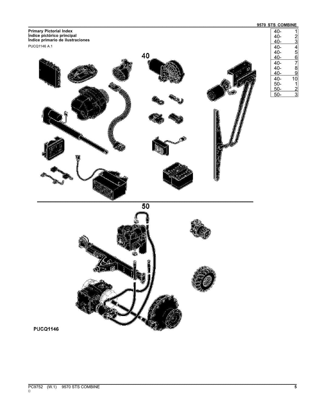 Catálogo de piezas de la cosechadora John Deere 9570 STS - Manual n.° 2