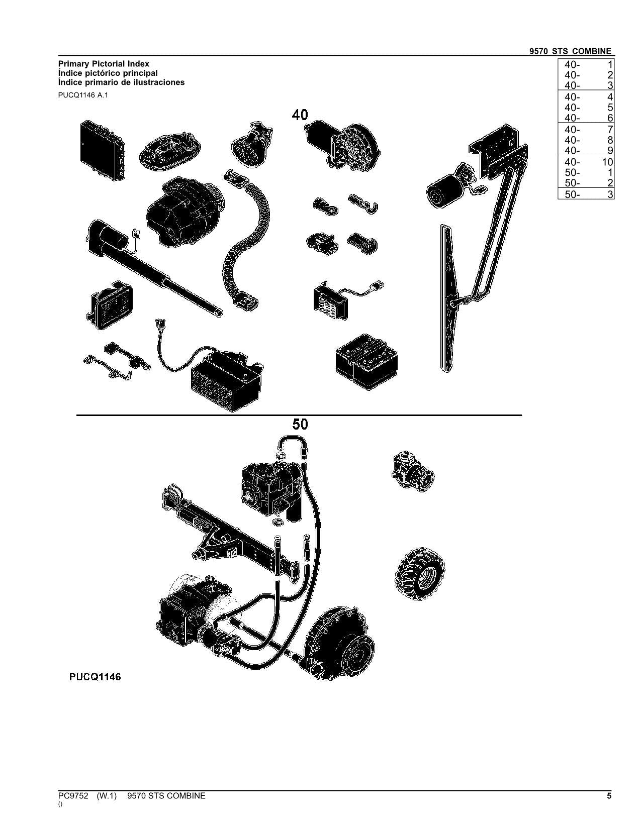 Catálogo de piezas de la cosechadora John Deere 9570 STS - Manual n.° 2