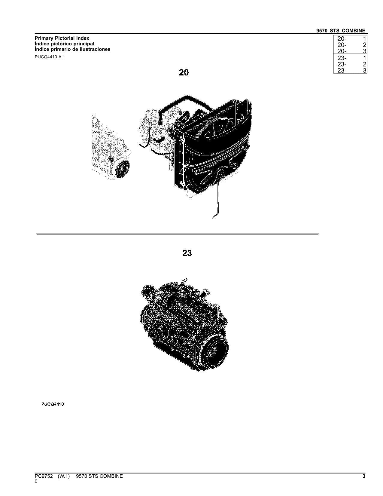 Catálogo de piezas de la cosechadora John Deere 9570 STS - Manual n.° 2