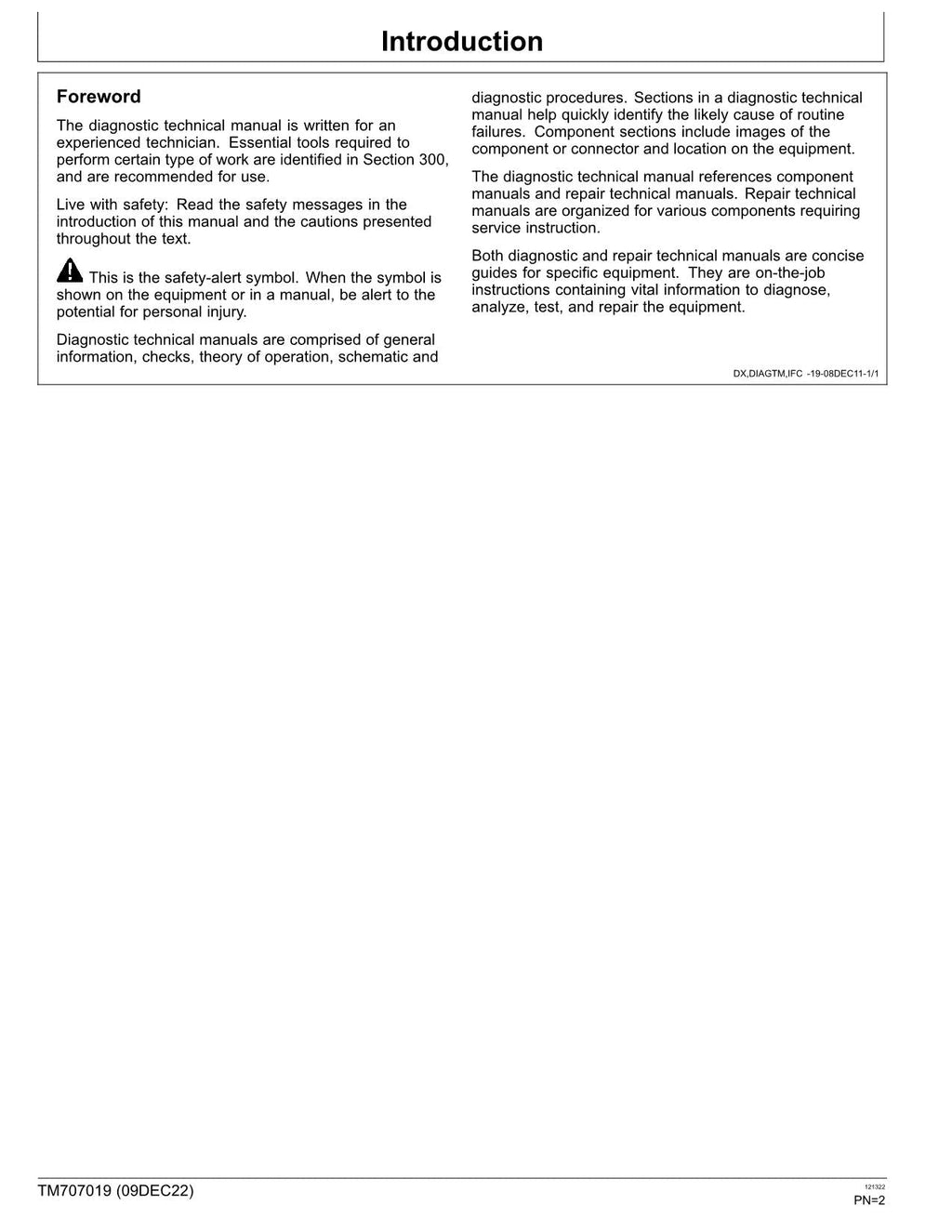 MANUAL DE DIAGNÓSTICO DE LA COSECHADORA JOHN DEERE W230 TM707019