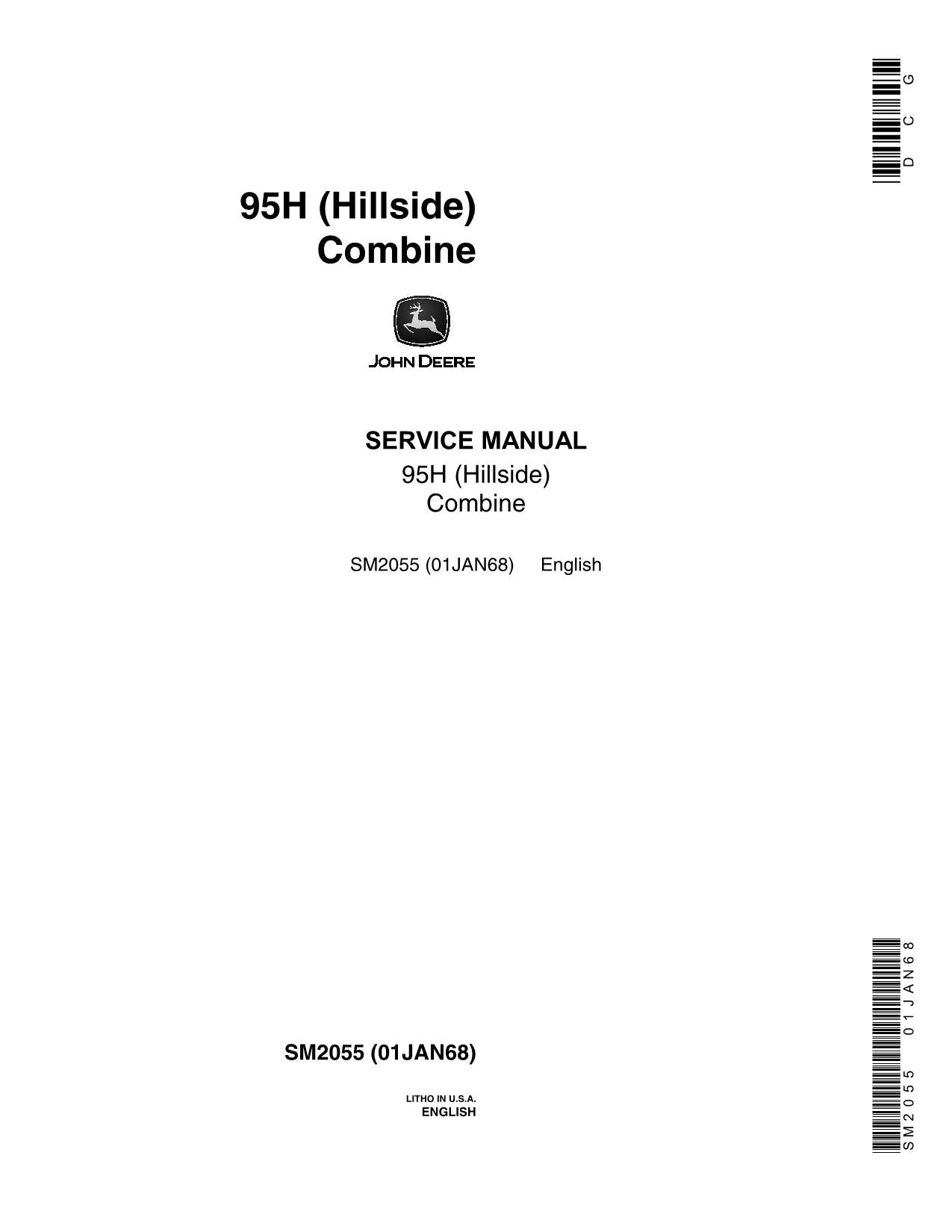MANUAL TÉCNICO DE REPARACIÓN Y SERVICIO DE LA COSECHADORA JOHN DEERE 95H SM2055