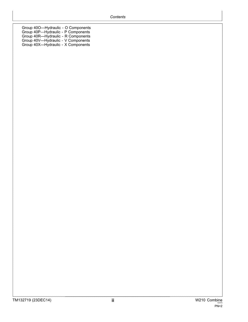 MANUAL TÉCNICO DE REPARACIÓN Y SERVICIO DE LA COSECHADORA JOHN DEERE W210 TM132719