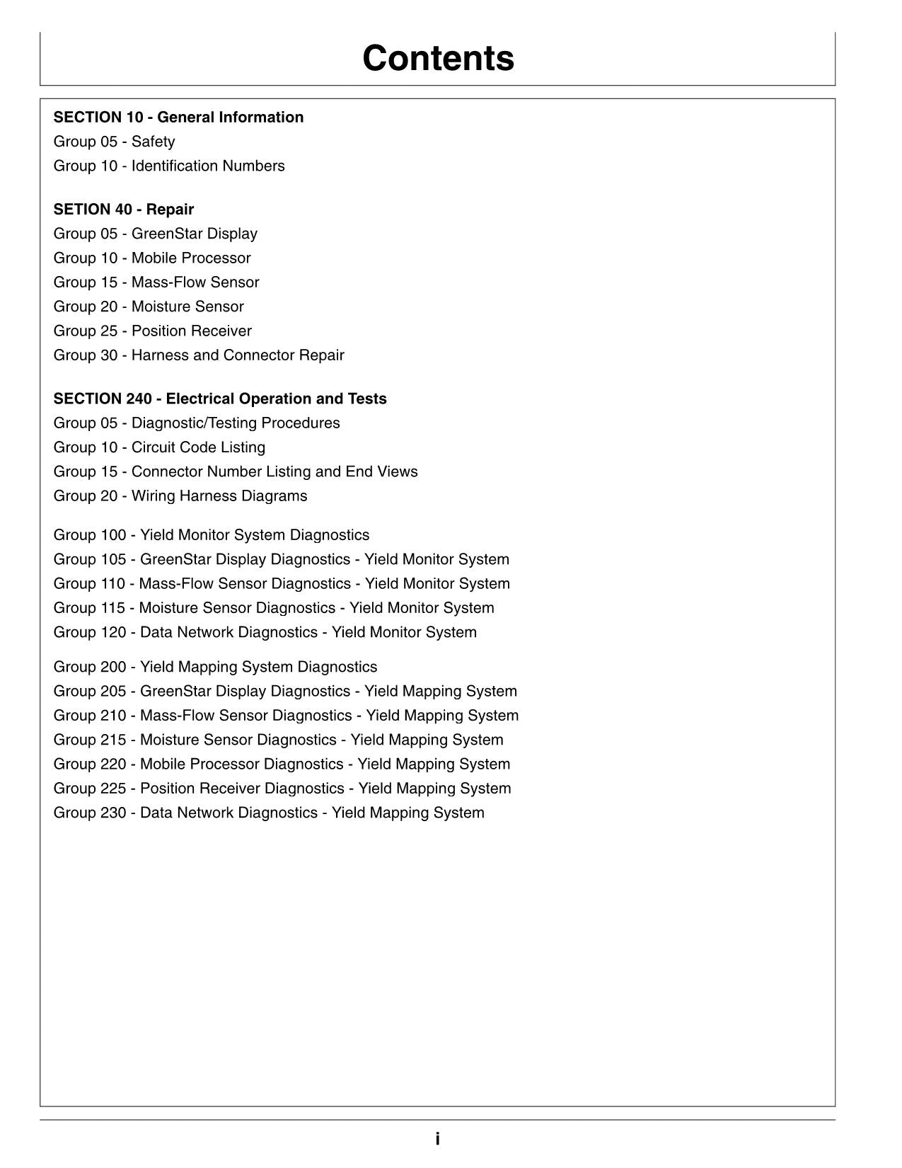 JOHN DEERE AMS GREENSTAR 9550 9450 9650 9650 STS 9750 STSCOMBINE SERVICE MANUAL