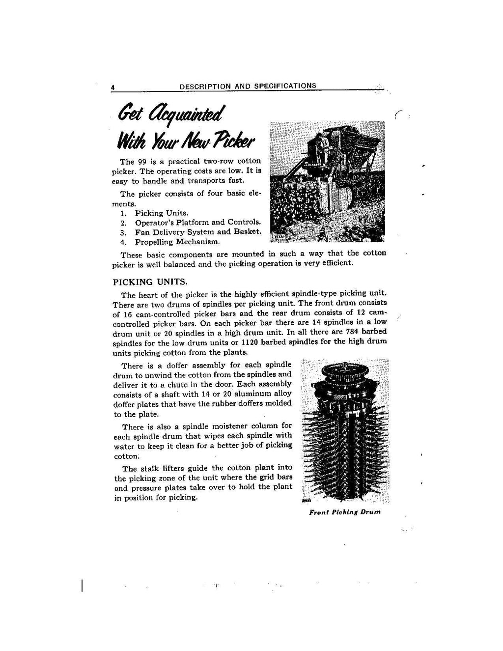 JOHN DEERE 99 MANUAL DEL OPERADOR DE LA RECOLECTORA DE ALGODÓN N.° 1