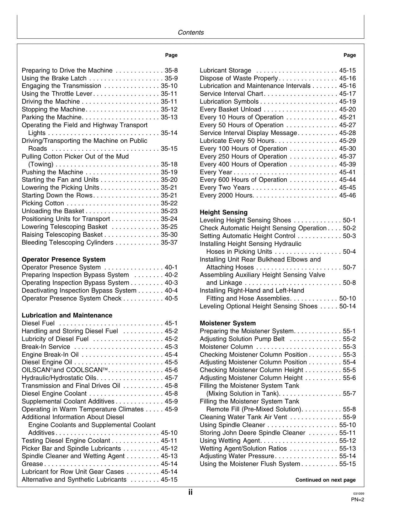 MANUAL DEL OPERADOR DE LA RECOLECTORA DE ALGODÓN JOHN DEERE 9970 N.° 4