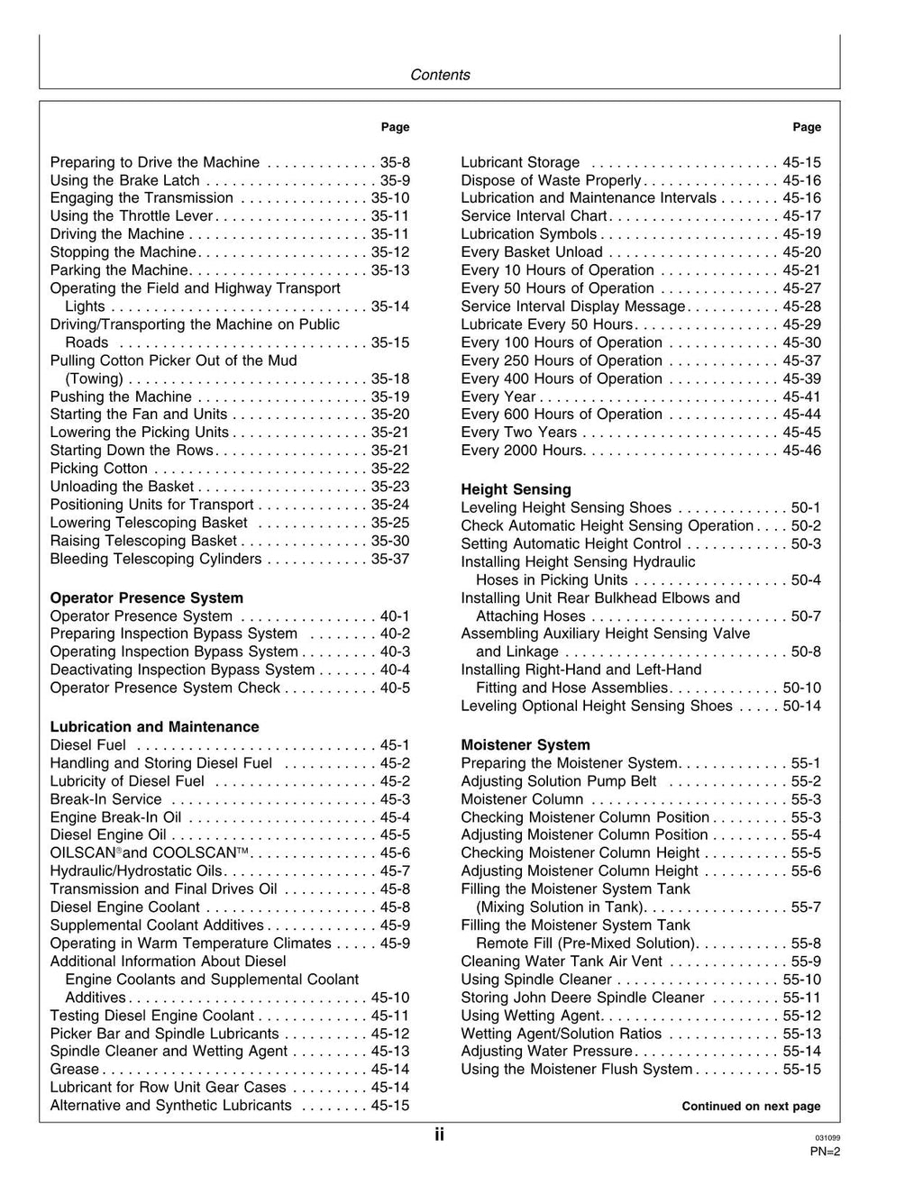 JOHN DEERE 9970 MANUAL DEL OPERADOR DE LA RECOLECTORA DE ALGODÓN N.° 7