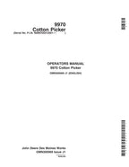 JOHN DEERE 9970 MANUAL DEL OPERADOR DE LA RECOLECTORA DE ALGODÓN N.° 9