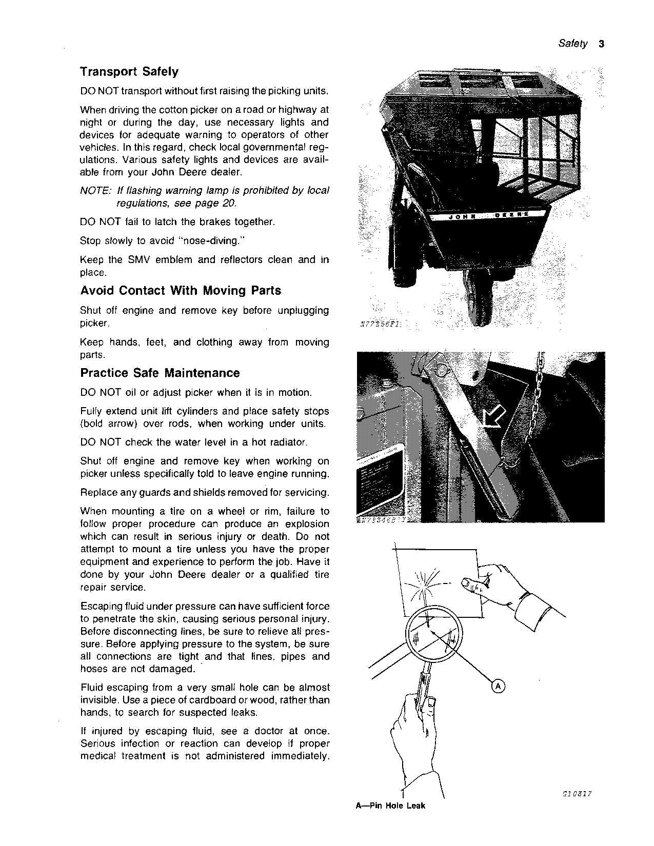 MANUAL DEL OPERADOR DE LA RECOLECTORA DE ALGODÓN JOHN DEERE 9910 N.° 3