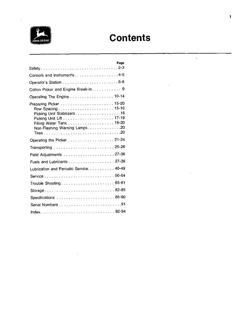MANUAL DEL OPERADOR DE LA RECOLECTORA DE ALGODÓN JOHN DEERE 9910 N.° 3