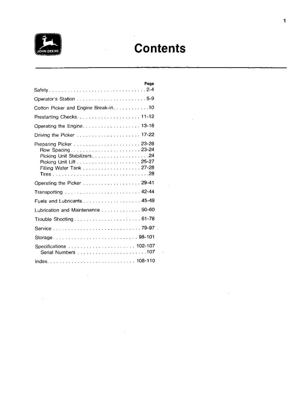 MANUAL DEL OPERADOR DE LA RECOLECTORA DE ALGODÓN JOHN DEERE 9910 N.° 4