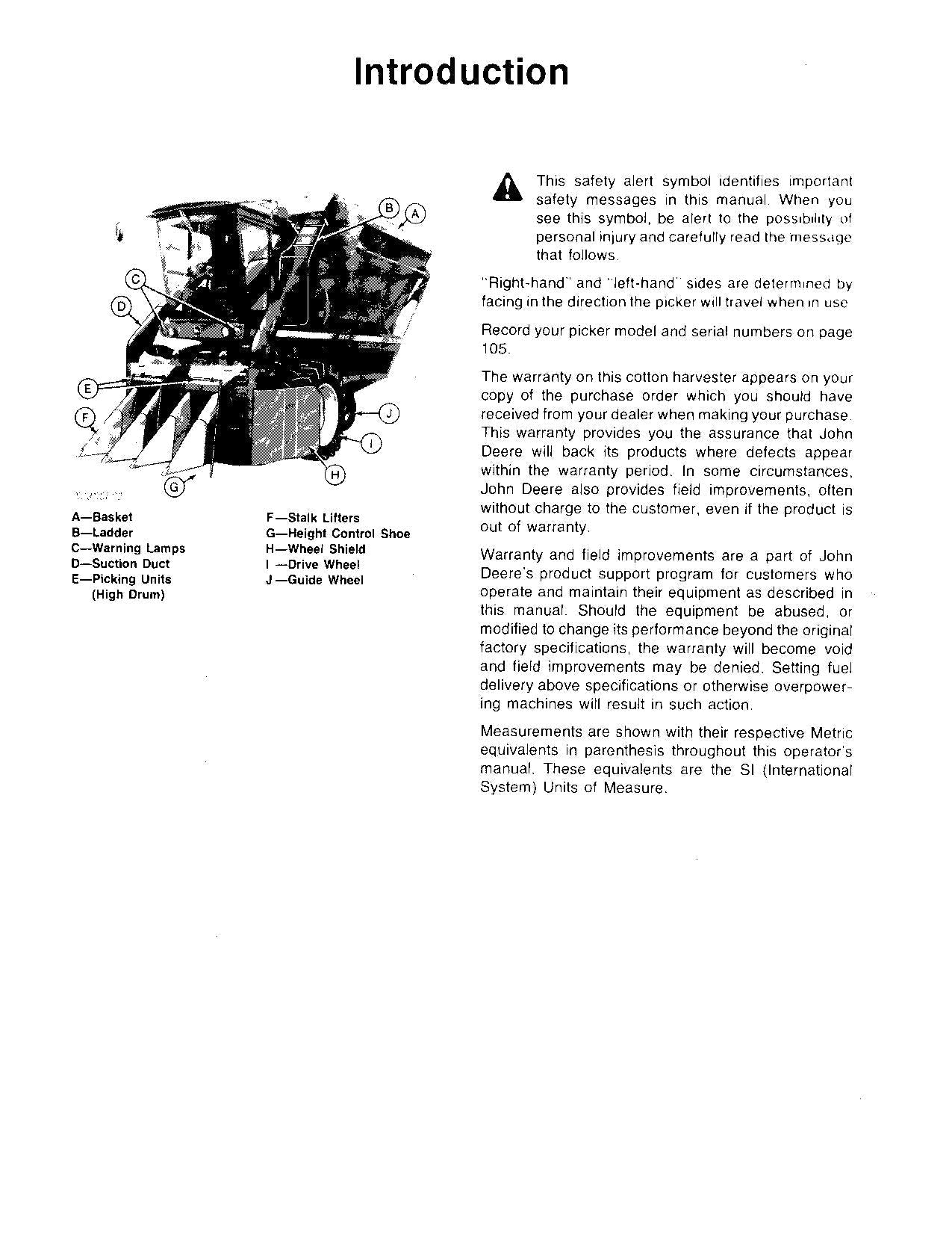 MANUAL DEL OPERADOR DE LA RECOLECTORA DE ALGODÓN JOHN DEERE 9910 N.° 4