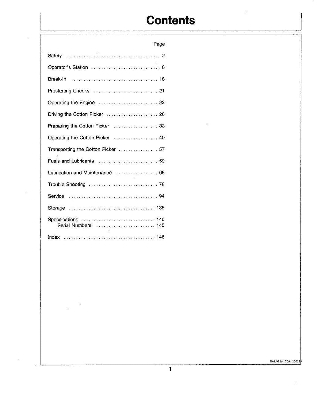 MANUAL DEL OPERADOR DE LA RECOLECTORA DE ALGODÓN JOHN DEERE 9920 N.° 3