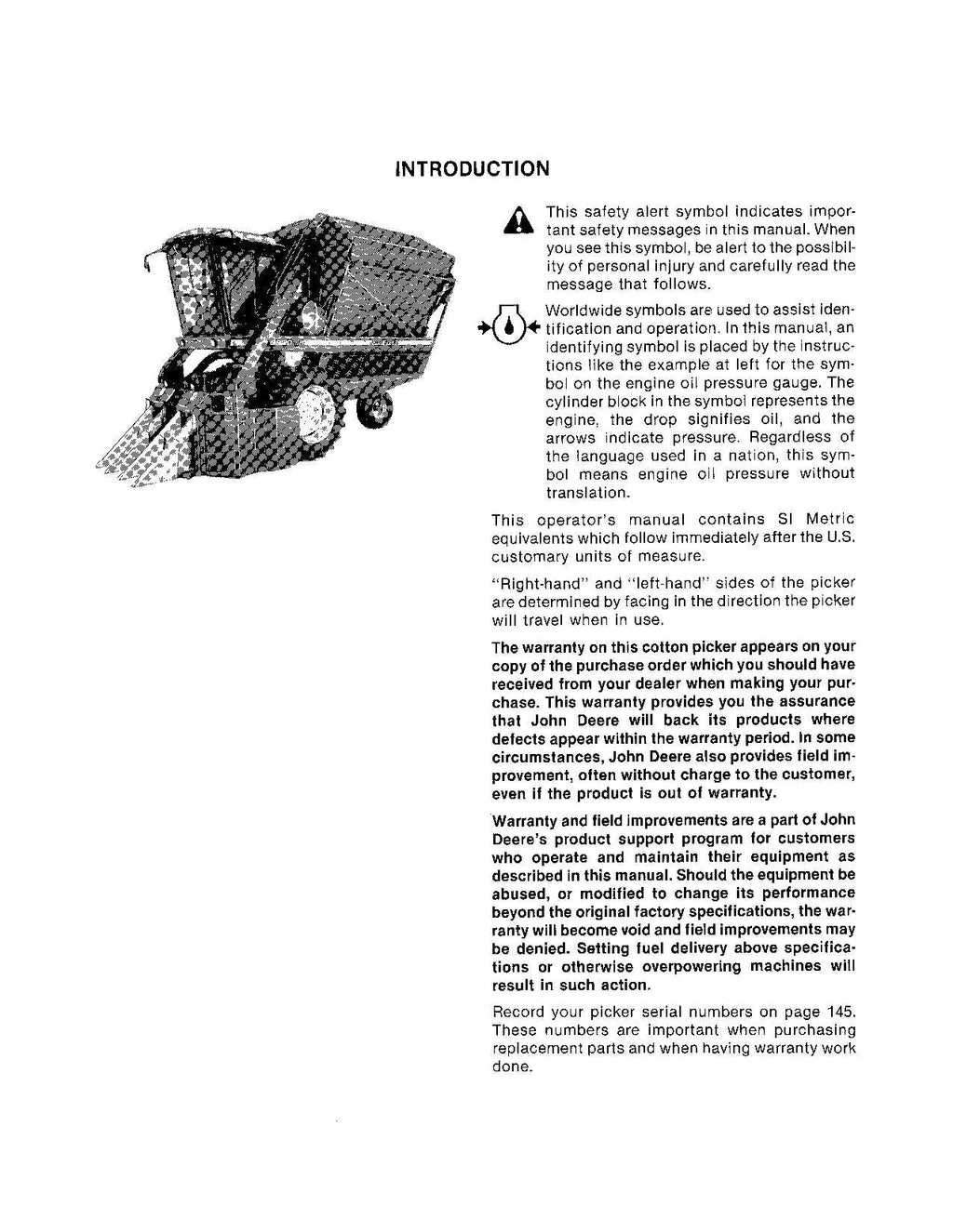 MANUAL DEL OPERADOR DE LA RECOLECTORA DE ALGODÓN JOHN DEERE 9920 N.° 3