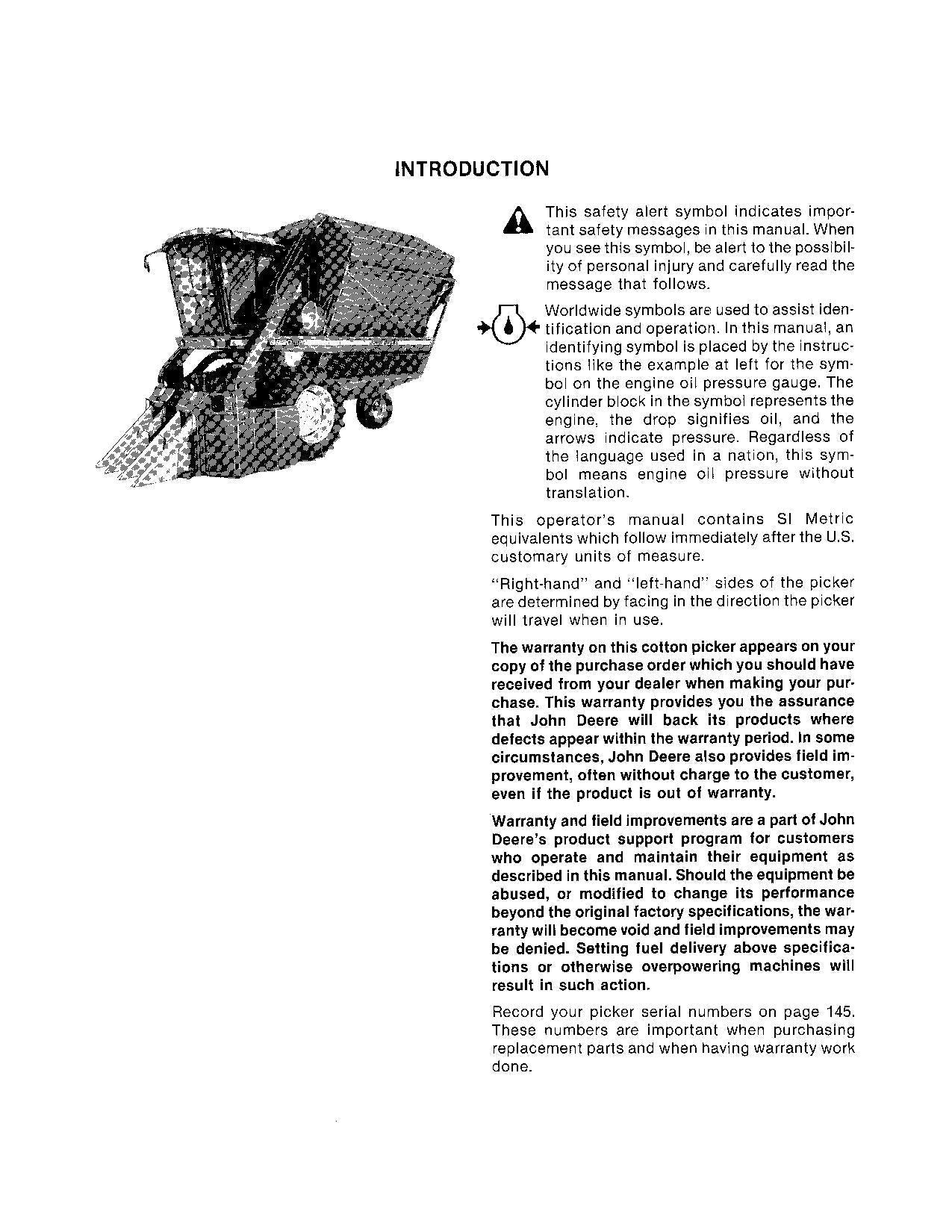 MANUAL DEL OPERADOR DE LA RECOLECTORA DE ALGODÓN JOHN DEERE 9920 N.° 3