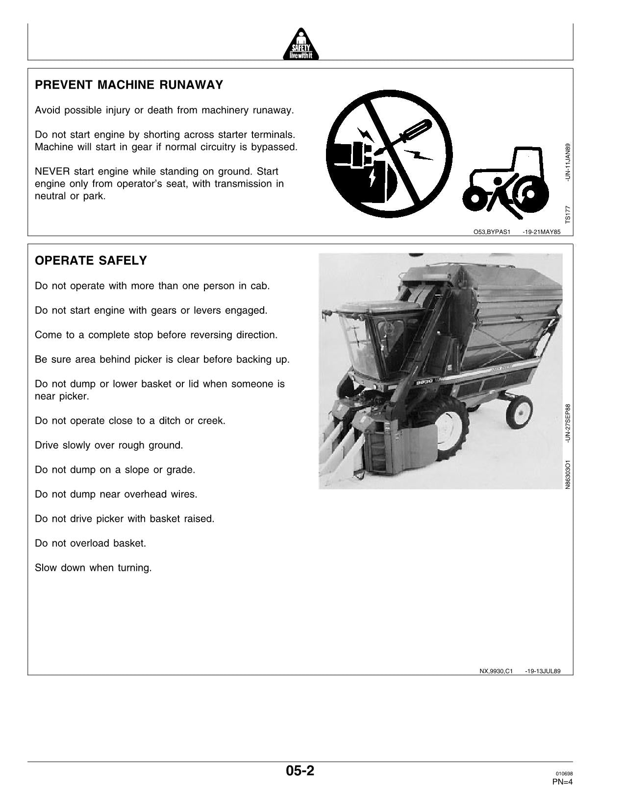 JOHN DEERE 9930 MANUAL DEL OPERADOR DE LA RECOLECTORA DE ALGODÓN N.° 3