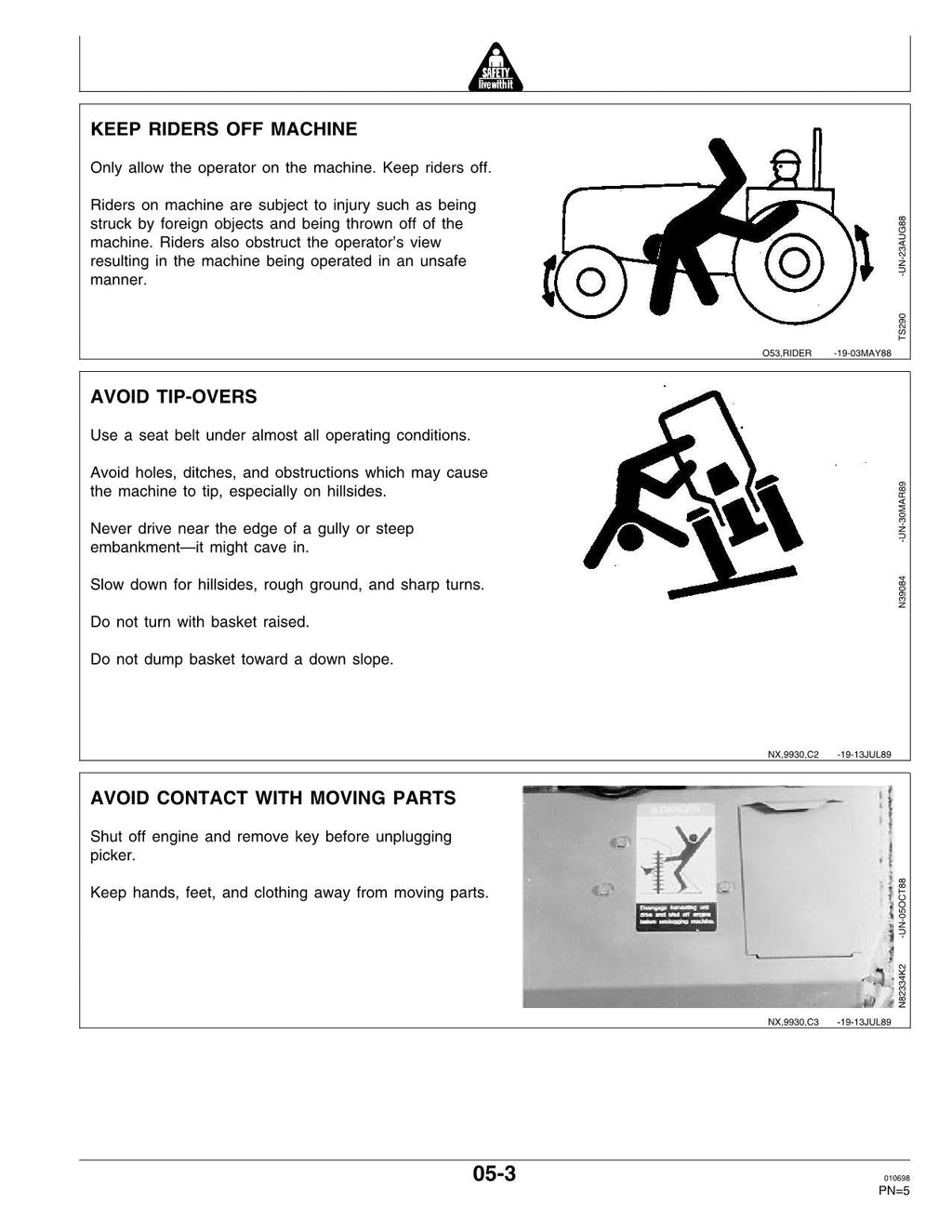 JOHN DEERE 9930 MANUAL DEL OPERADOR DE LA RECOLECTORA DE ALGODÓN N.° 3