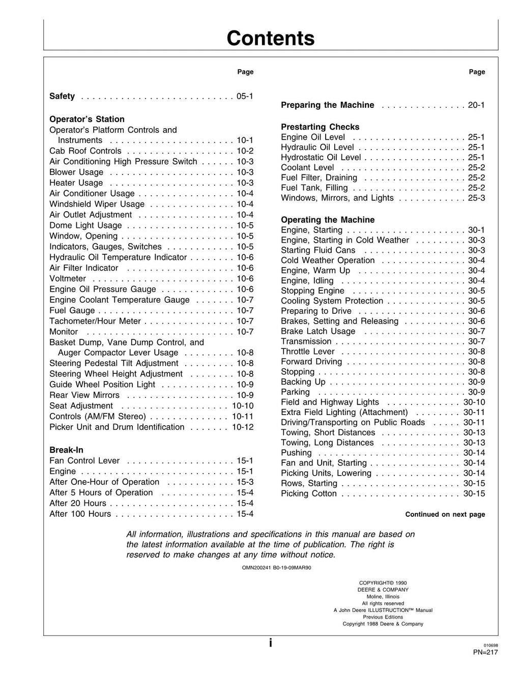 JOHN DEERE 9930 MANUAL DEL OPERADOR DE LA RECOLECTORA DE ALGODÓN N.° 3