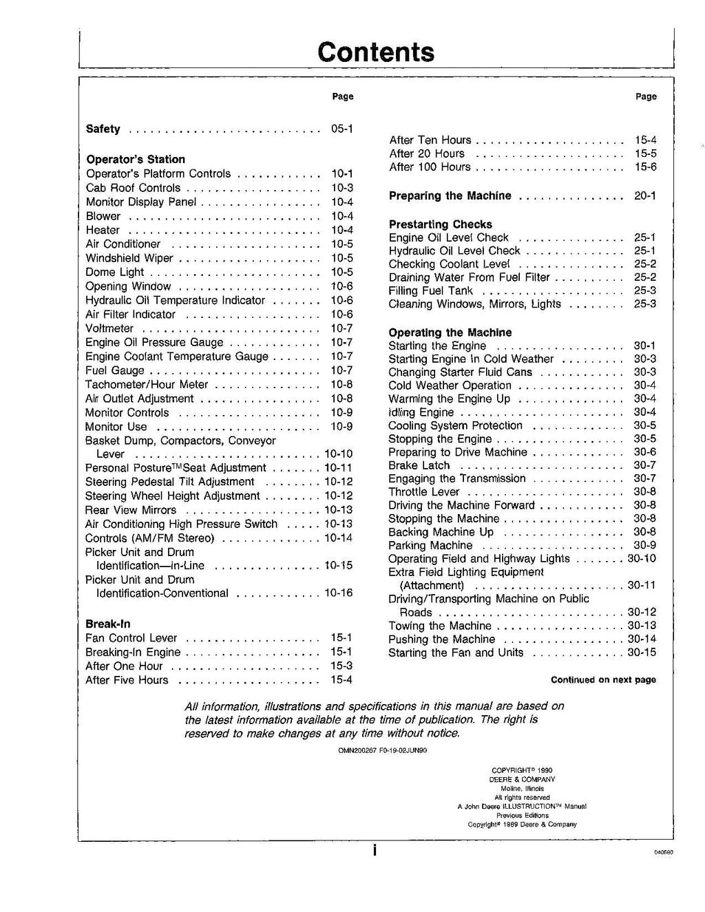 JOHN DEERE 9960 MANUAL DEL OPERADOR DE LA RECOLECTORA DE ALGODÓN N.° 3