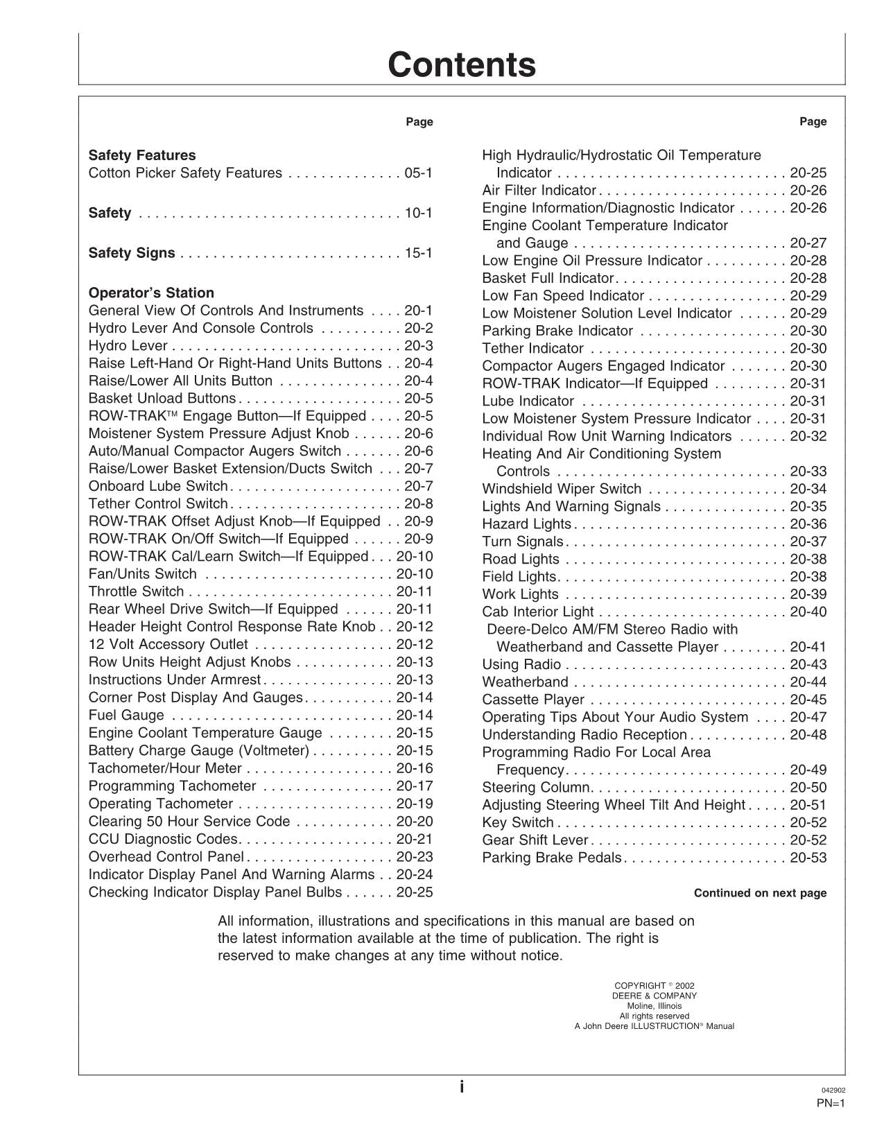 JOHN DEERE 9986 MANUAL DEL OPERADOR DE LA RECOLECTORA DE ALGODÓN N.° 4