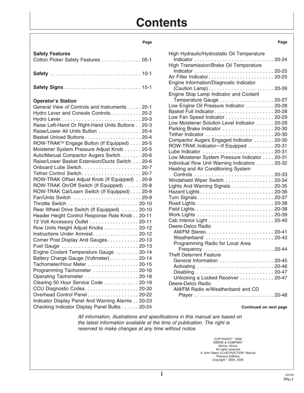 JOHN DEERE 9996 MANUAL DEL OPERADOR DE LA RECOLECTORA DE ALGODÓN N.° 5