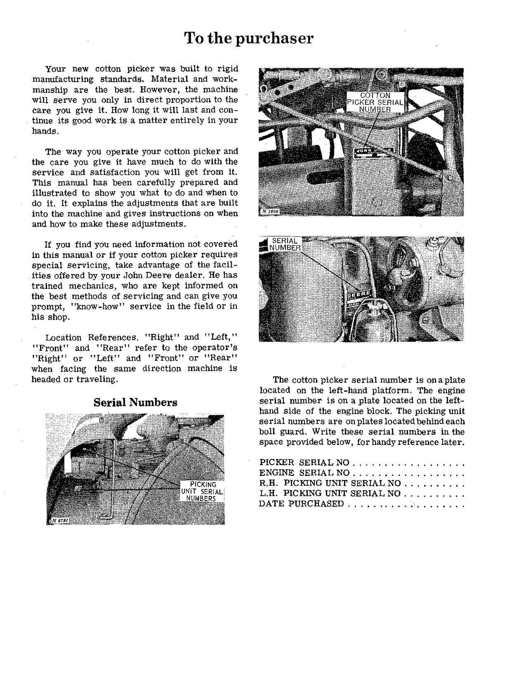 MANUAL DEL OPERADOR DE LA RECOLECTORA DE ALGODÓN JOHN DEERE 99 N.° 6