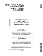 MANUAL DEL OPERADOR DE LA RECOLECTORA DE ALGODÓN JOHN DEERE CP20