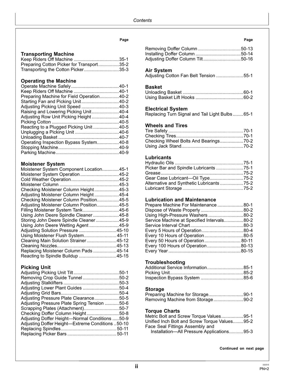 MANUAL DEL OPERADOR DE LA RECOLECTORA DE ALGODÓN JOHN DEERE CP20