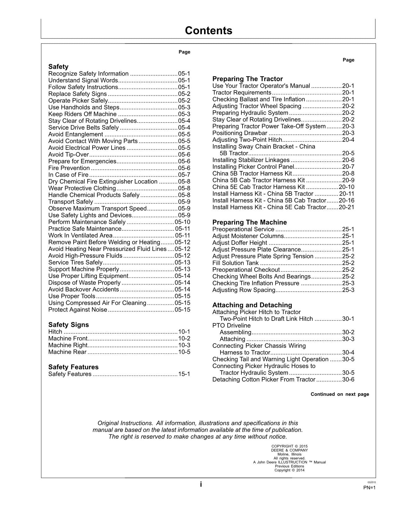 MANUAL DEL OPERADOR DE LA RECOLECTORA DE ALGODÓN JOHN DEERE CP20