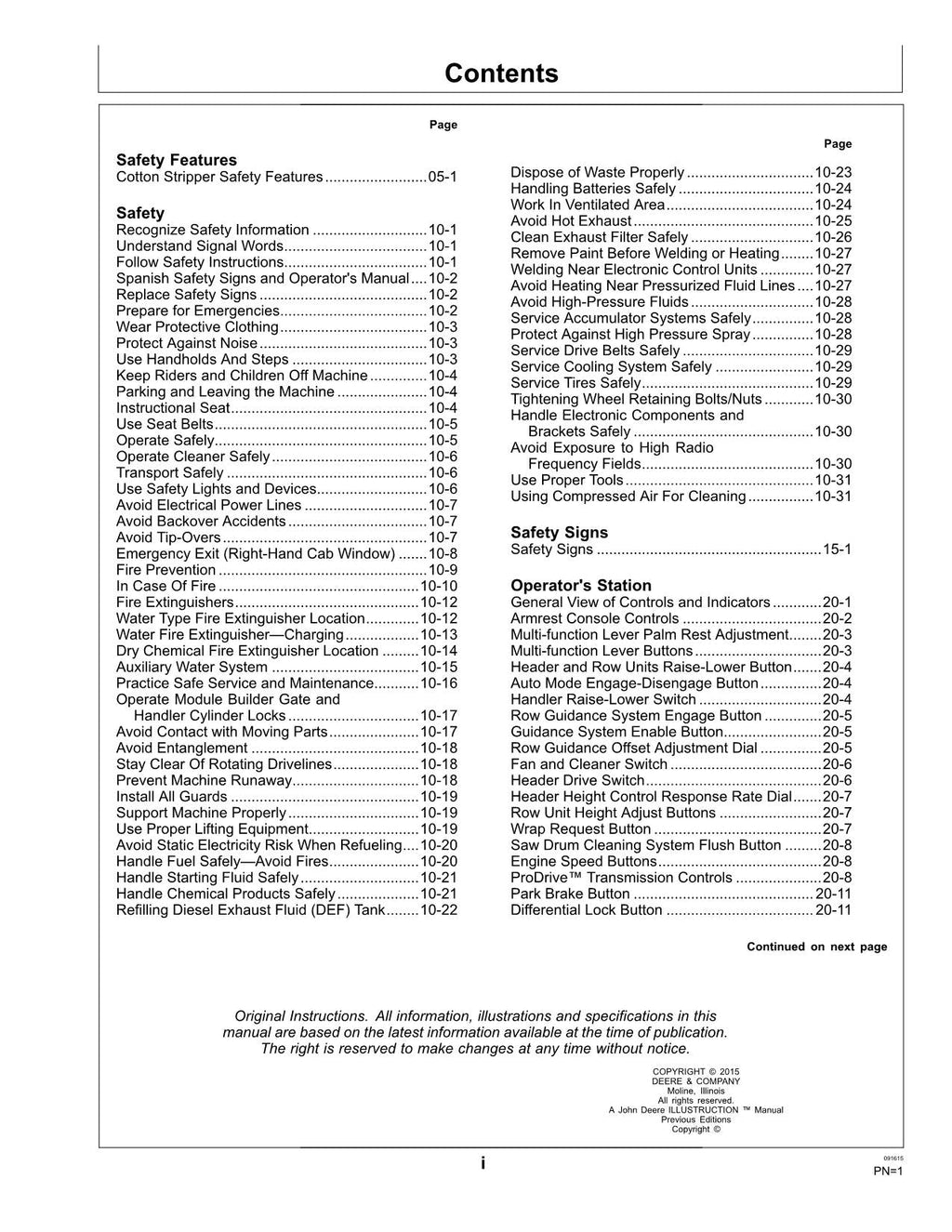MANUAL DEL OPERADOR DE LA RECOLECTORA DE ALGODÓN JOHN DEERE CS690 N.° 1