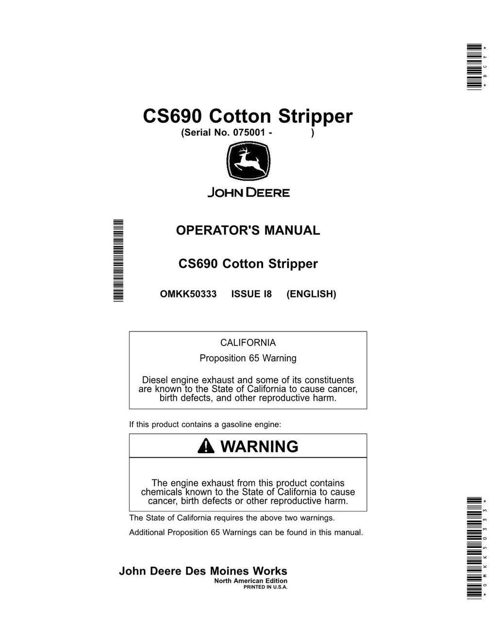 MANUAL DEL OPERADOR DE LA RECOLECTORA DE ALGODÓN JOHN DEERE CS690 N.° 6