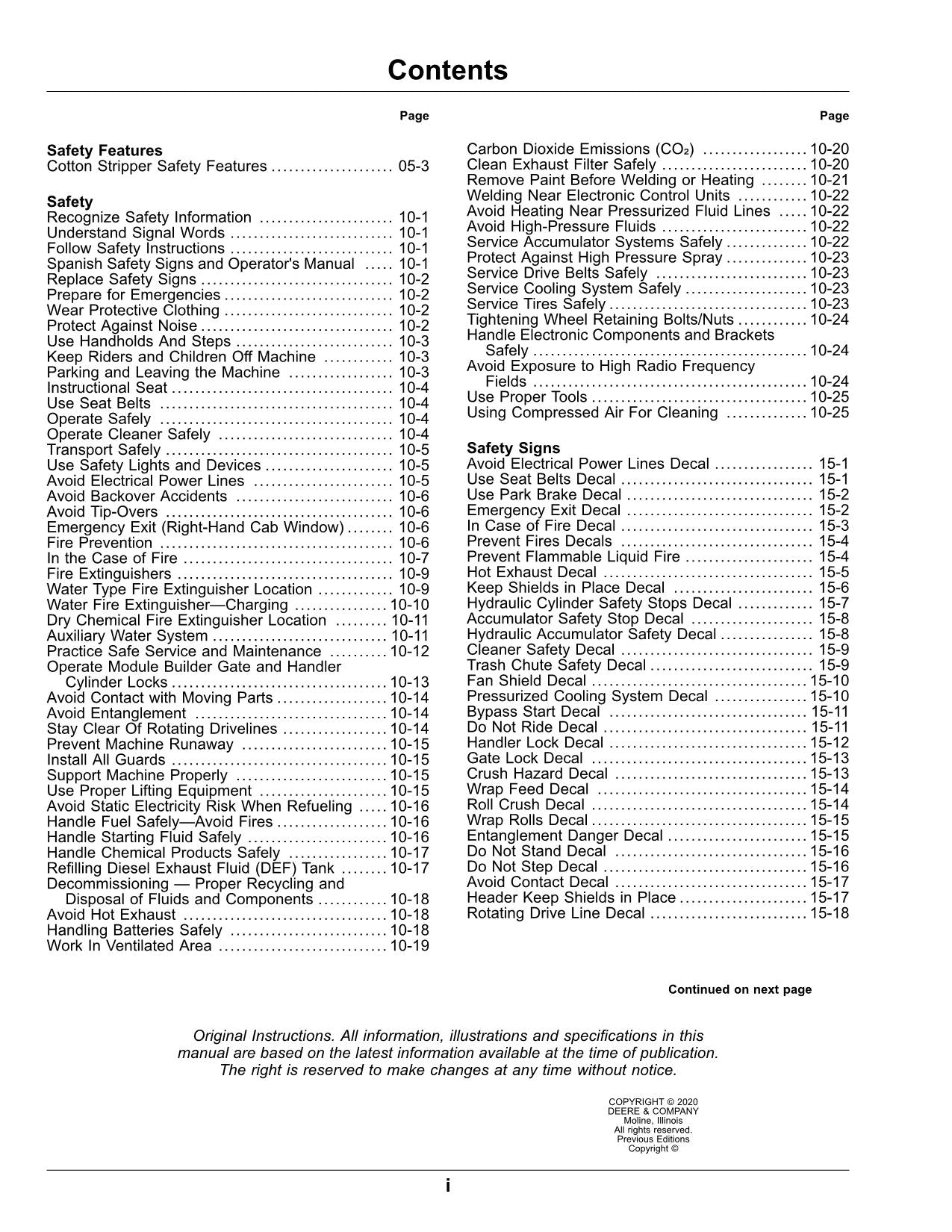 MANUAL DEL OPERADOR DE LA RECOLECTORA DE ALGODÓN JOHN DEERE CS690 N.° 11