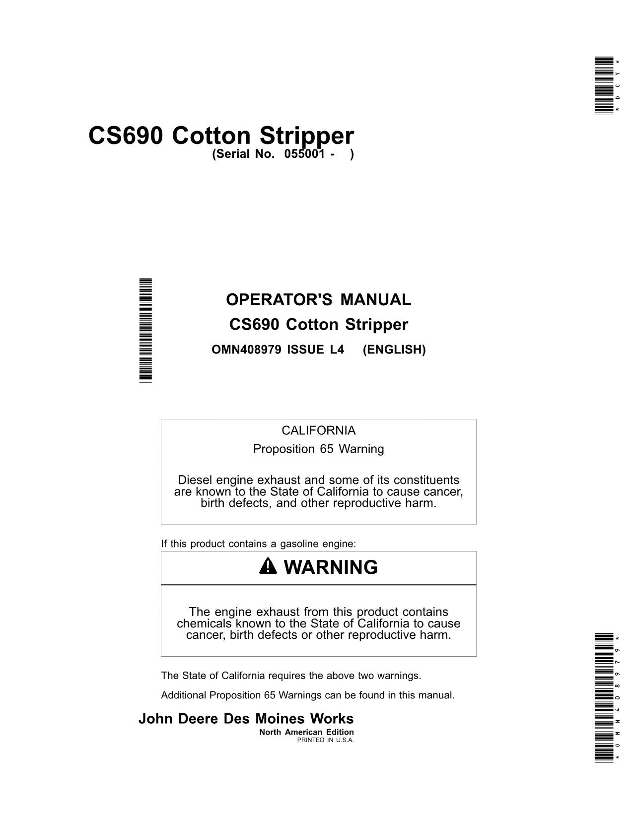 MANUAL DEL OPERADOR DE LA RECOLECTORA DE ALGODÓN JOHN DEERE CS690 N.° 12