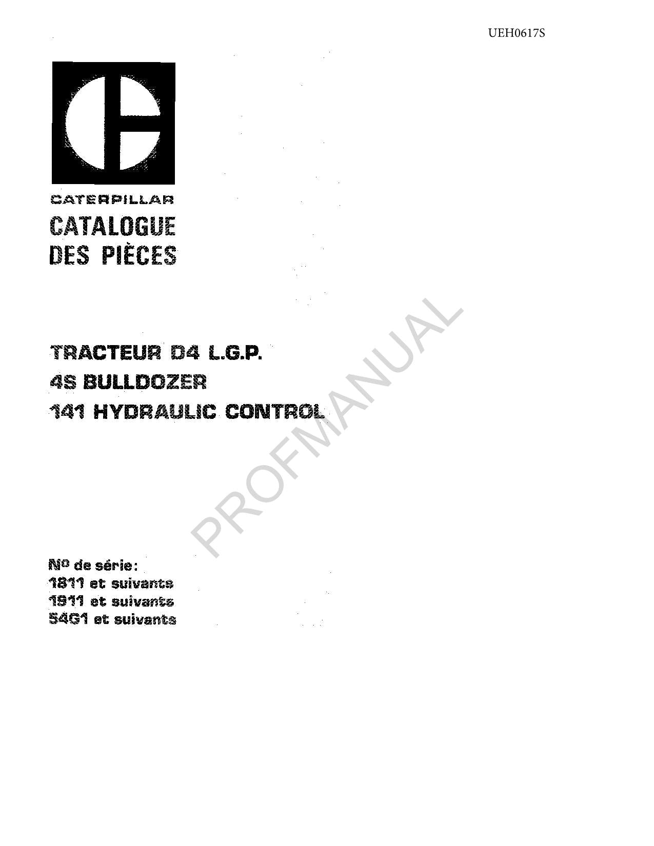 Caterpillar Cat D4 Tractor multi language Parts Catalog Manual