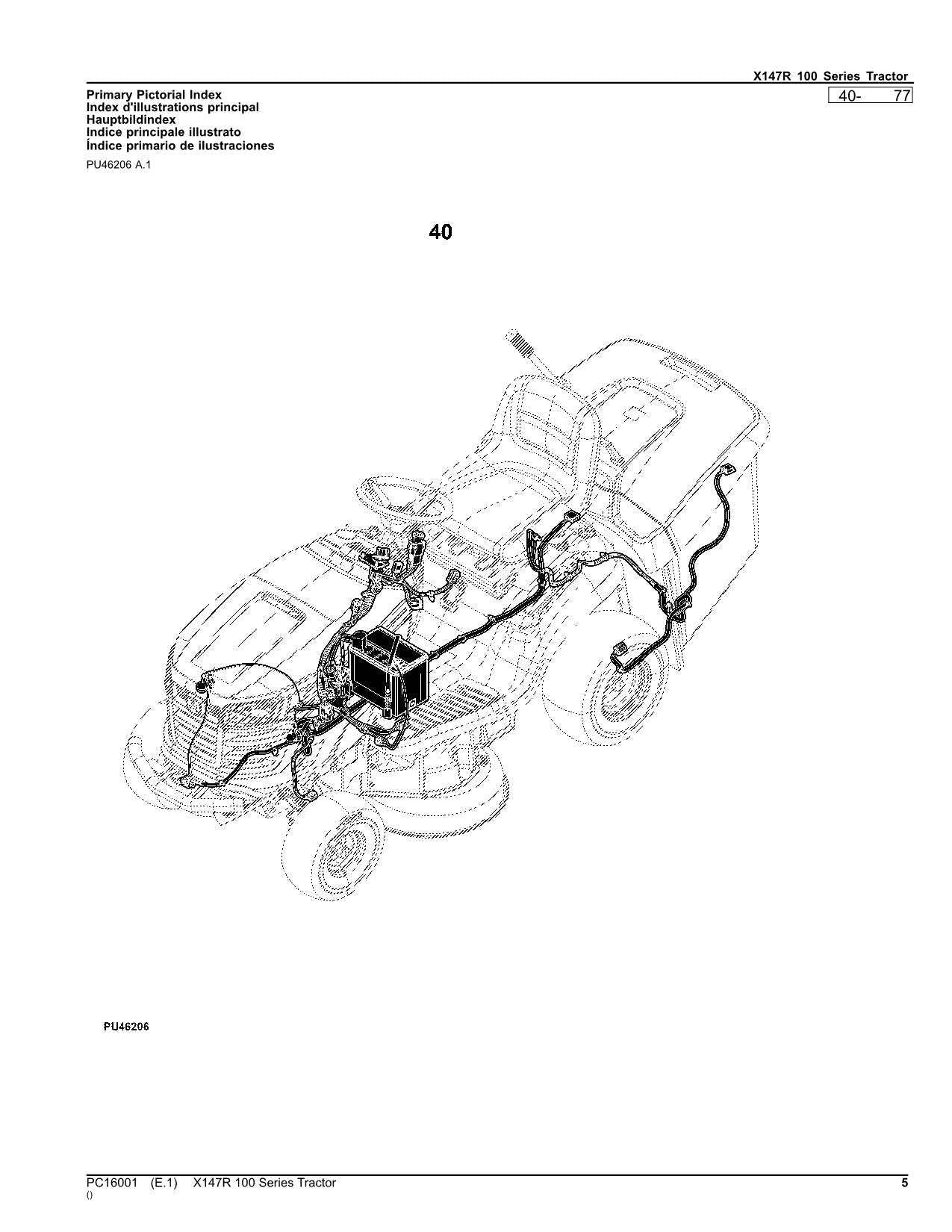 MANUAL DEL CATÁLOGO DE PIEZAS DEL TRACTOR JOHN DEERE X147R