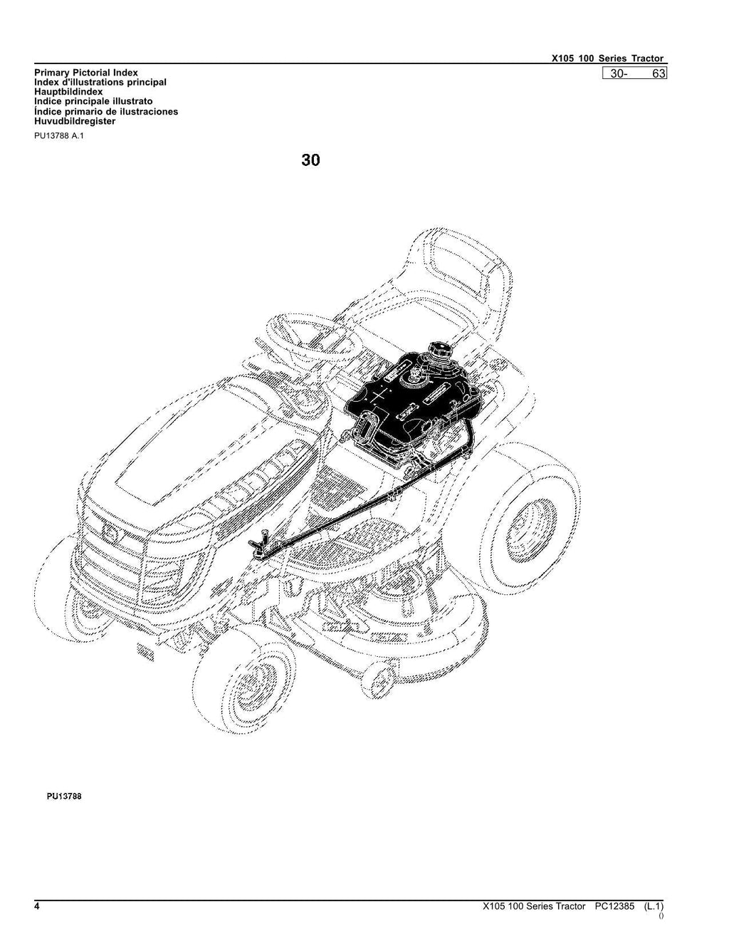MANUAL DEL CATÁLOGO DE PIEZAS DEL TRACTOR JOHN DEERE X105