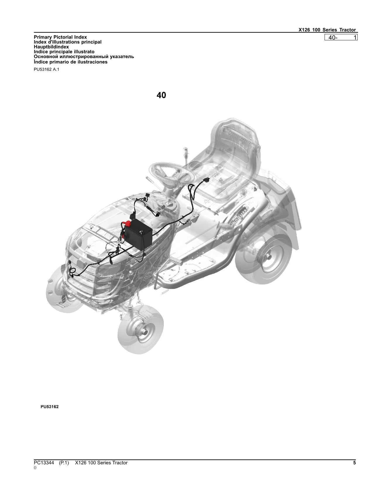 MANUAL DEL CATÁLOGO DE PIEZAS DEL TRACTOR JOHN DEERE X126