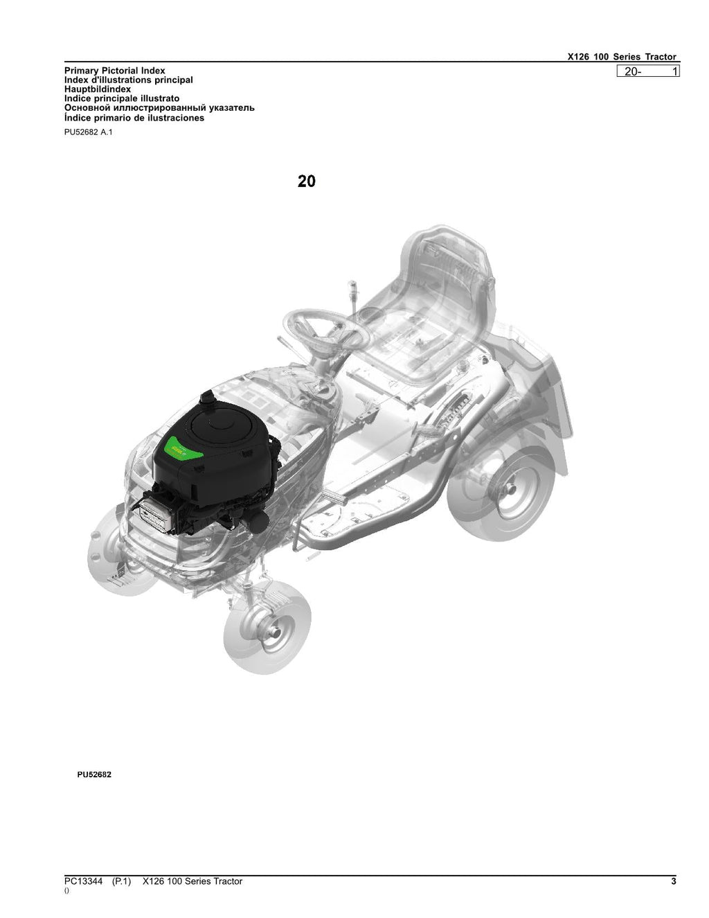 MANUAL DEL CATÁLOGO DE PIEZAS DEL TRACTOR JOHN DEERE X126
