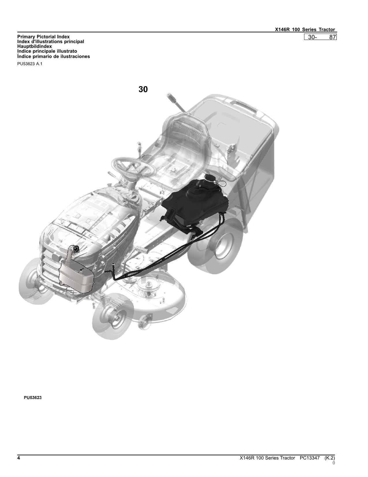 MANUAL DEL CATÁLOGO DE PIEZAS DEL TRACTOR JOHN DEERE X146R
