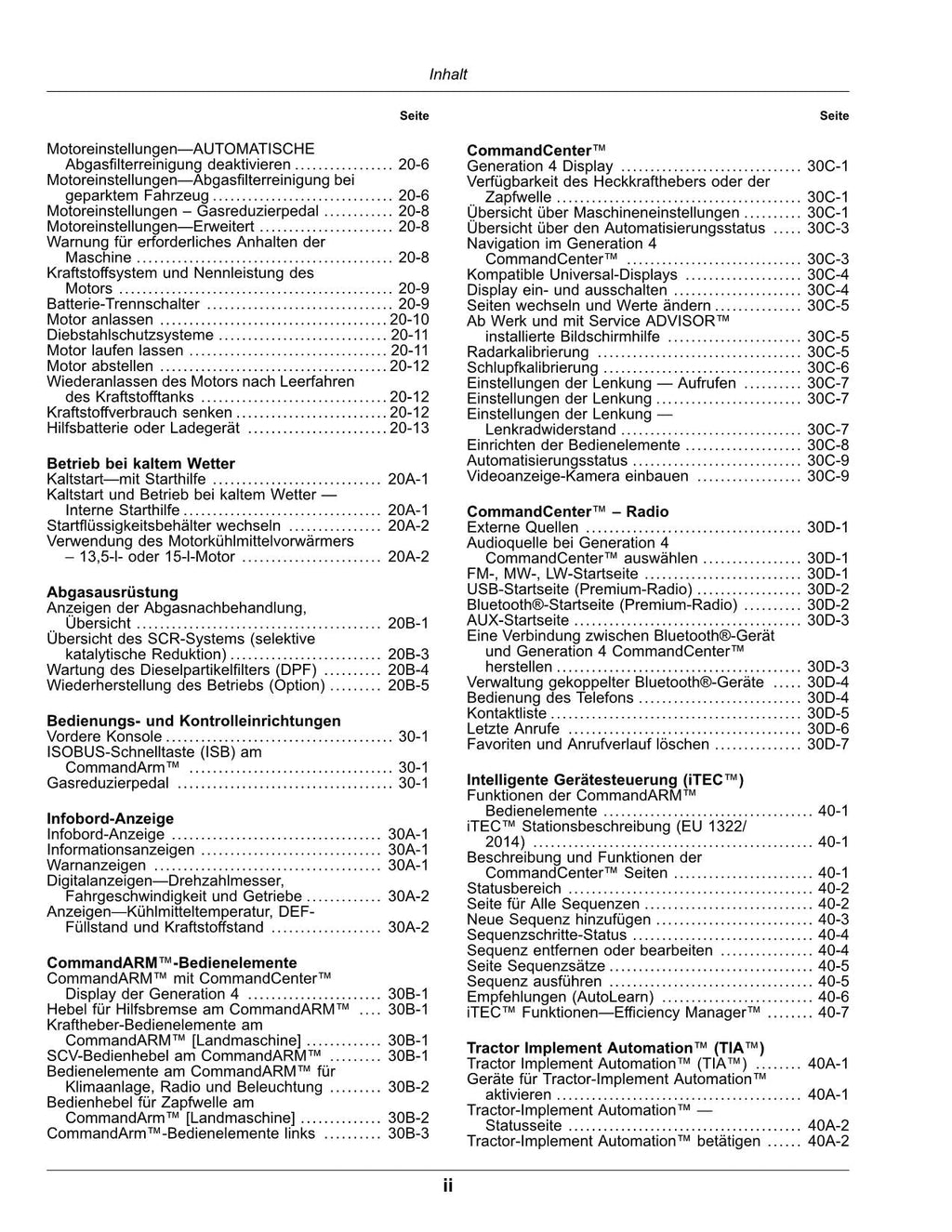 JOHN DEERE 9370R 9420R 9470R 9520R 9570R 9620R TRAKTOR BETRIEBSANLEITUNG 066001-