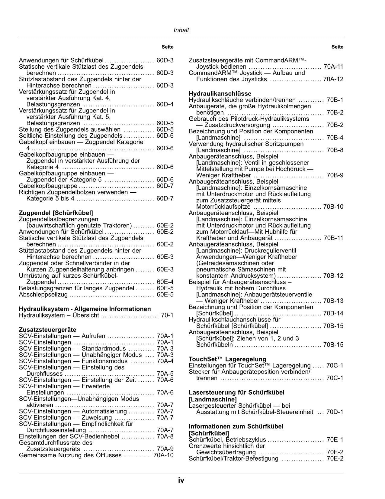 JOHN DEERE 9370R 9420R 9470R 9520R 9570R 9620R TRAKTOR BETRIEBSANLEITUNG 066001-