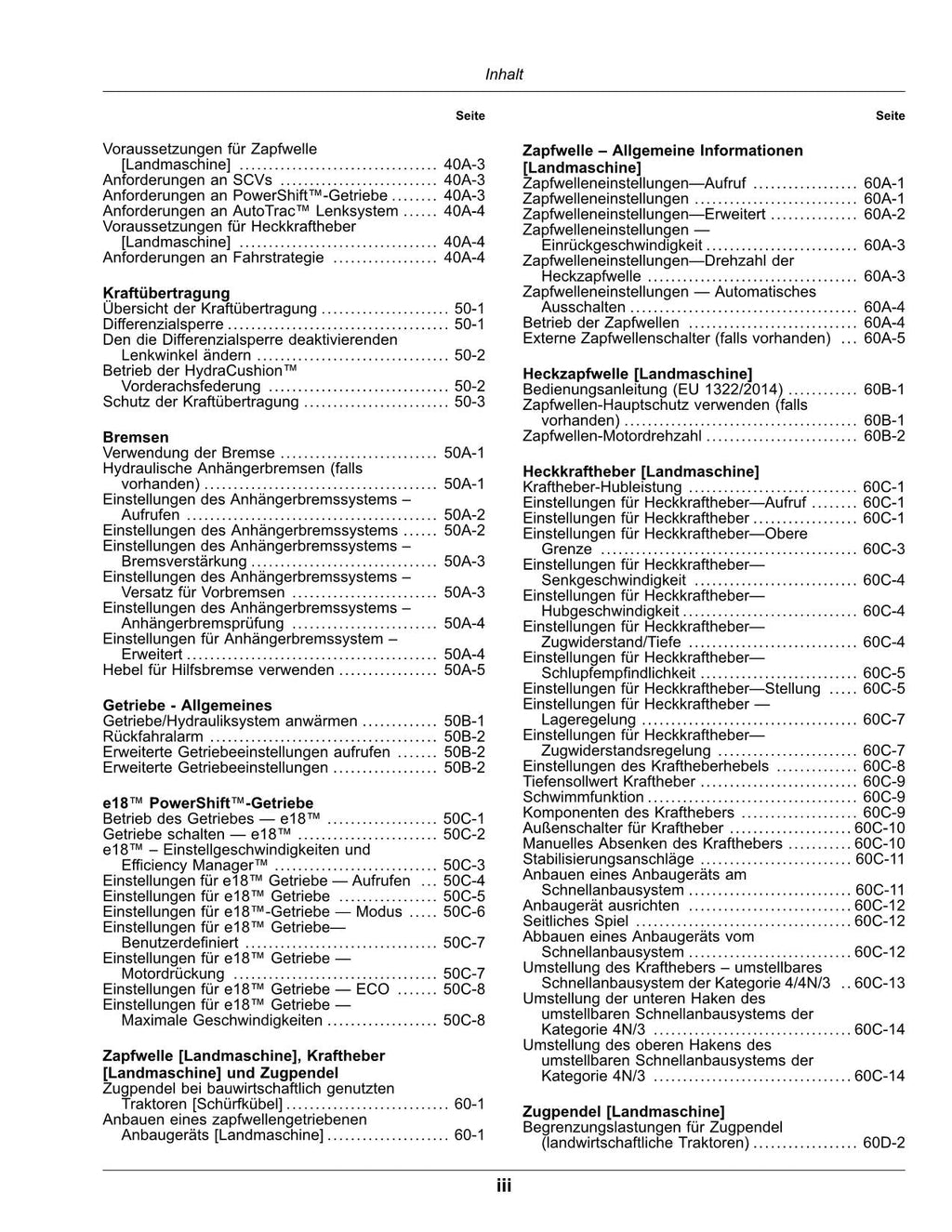 JOHN DEERE 9370R 9420R 9470R 9520R 9570R 9620R TRAKTOR BETRIEBSANLEITUNG 066001-