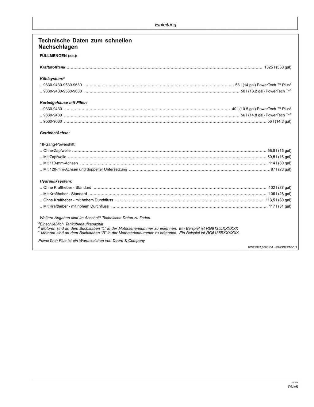 JOHN DEERE 9330 9430 9530 9630 TRAKTOR BETRIEBSANLEITUNG #2