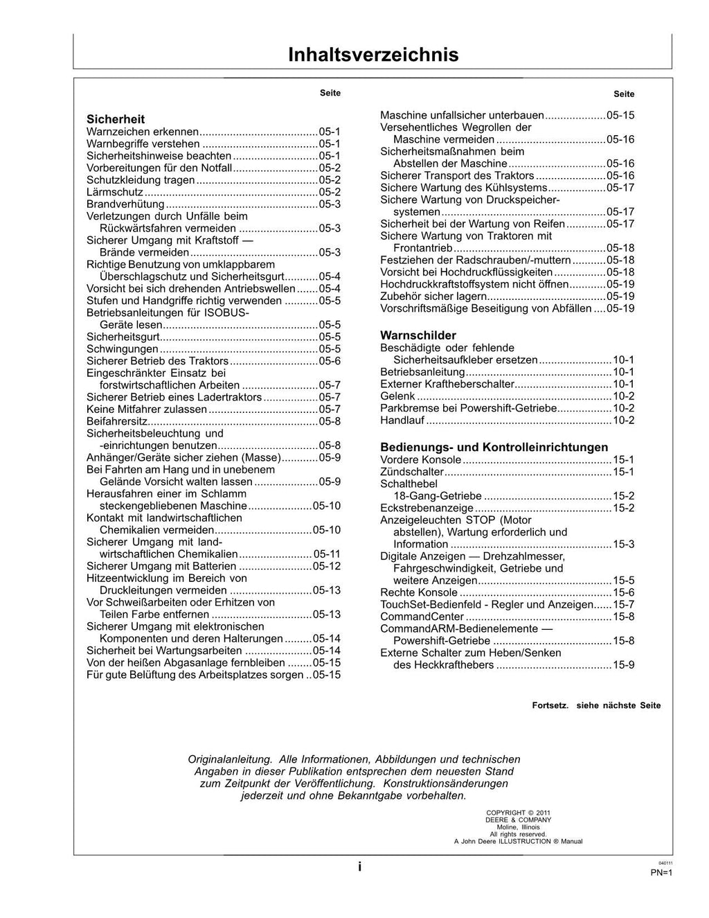 JOHN DEERE 9330 9430 9530 9630 TRAKTOR BETRIEBSANLEITUNG #2