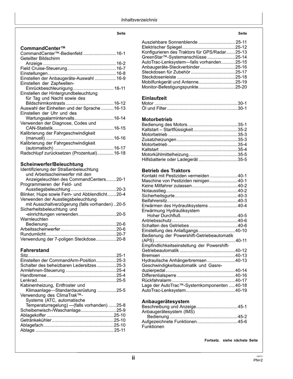 JOHN DEERE 9330 9430 9530 9630 TRAKTOR BETRIEBSANLEITUNG #2